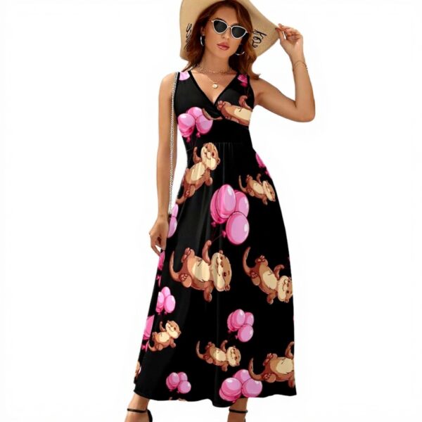 Abito donna senza maniche scollo V lontra mare palloncini