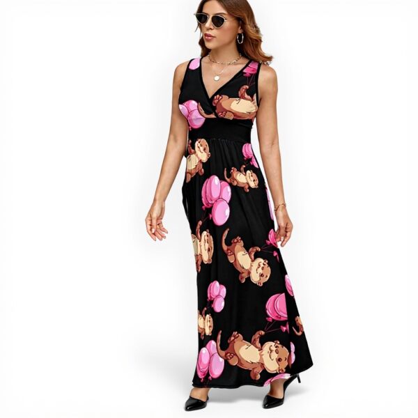 Abito donna senza maniche scollo V lontra mare palloncini