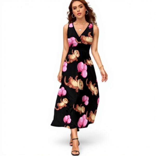 Abito donna senza maniche scollo V lontra mare palloncini