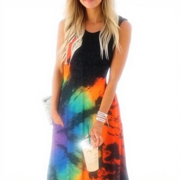 Abito estivo donna Boho floreale maxi abito vacanza mare