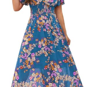 Abito estivo donna stampa floreale casual maniche corte Mare-0