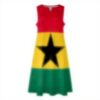 Abito Lungo Donna Ghana Bandiera Poliestere Senza Maniche