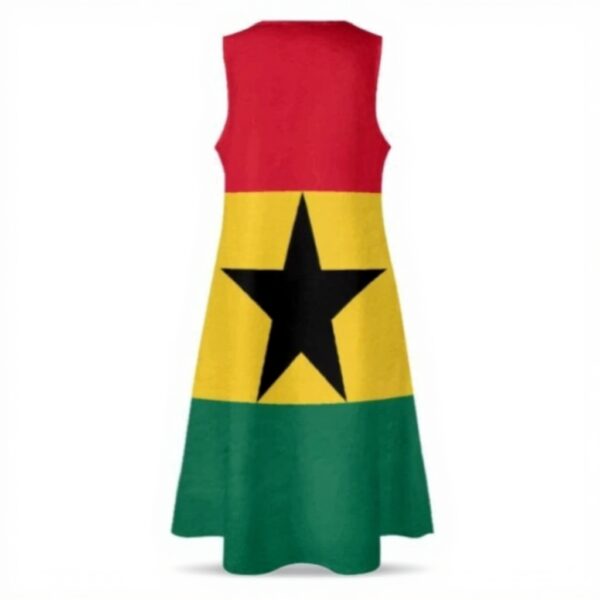 Abito Lungo Donna Ghana Bandiera Poliestere Senza Maniche