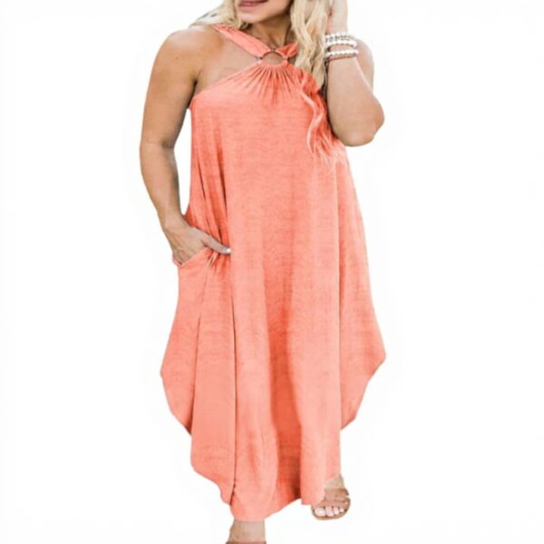 Abito lungo estivo casual YCHUCH halter orlo irregolare