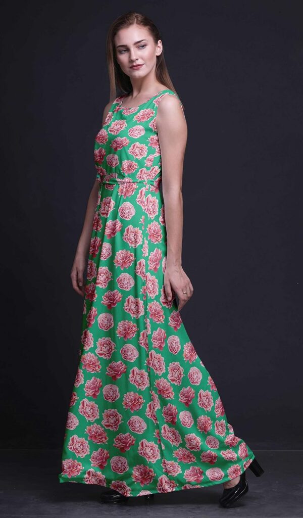 Bimba Abito Donna Rayon Scollo Rotondo Verde Mare XL-1