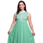 Bimba Mare Verde Geometrico Abito Anarkali Donna Kurtis