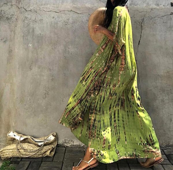 Copricostume Donna Caftano Mare Boho Chic Maxi Dress-5