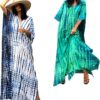 Copricostume Donna Caftano Vestito Mare Verde Boho Chic-0