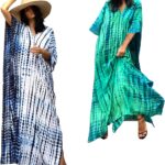 Copricostume Donna Caftano Vestito Mare Verde Boho Chic-0