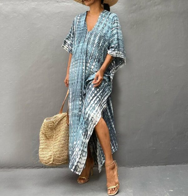 Copricostume Donna Caftano Vestito Lungo Mare Boho Chic-1