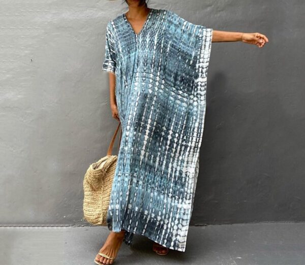 Copricostume Donna Caftano Vestito Lungo Mare Boho Chic-5