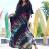 Copricostume Donna Caftano Vestito Mare Boho Chic Nero-1