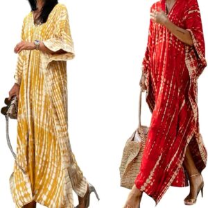 Copricostume Donna Caftano Vestito Lungo Mare Boho Chic-0