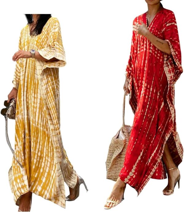 Copricostume Donna Caftano Vestito Lungo Mare Boho Chic-0