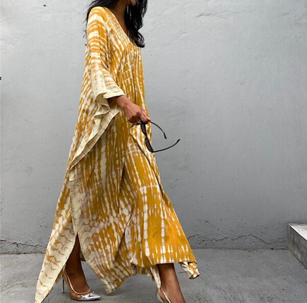 Copricostume Donna Caftano Vestito Lungo Mare Boho Chic-5
