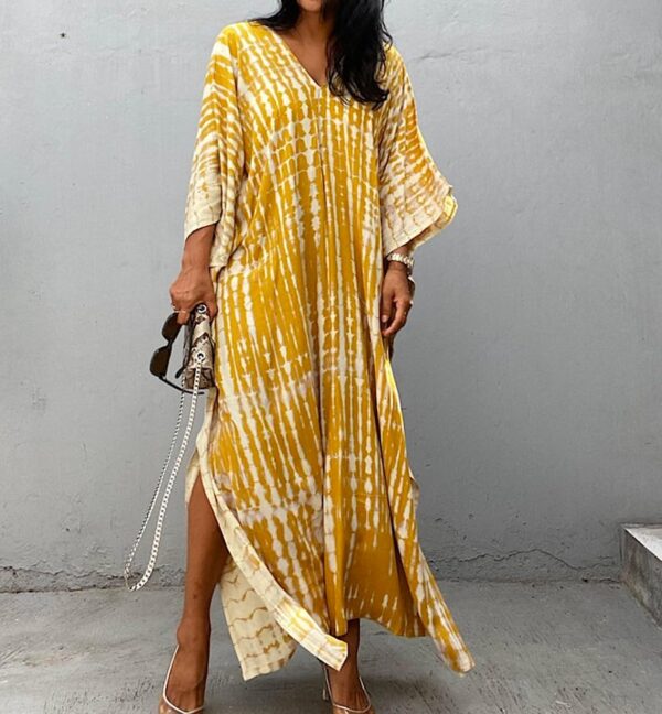 Copricostume Donna Caftano Vestito Lungo Mare Boho Chic-2