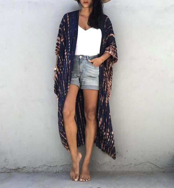 Copricostume Donna Caftano Vestito Lungo Mare Boho Chic-6