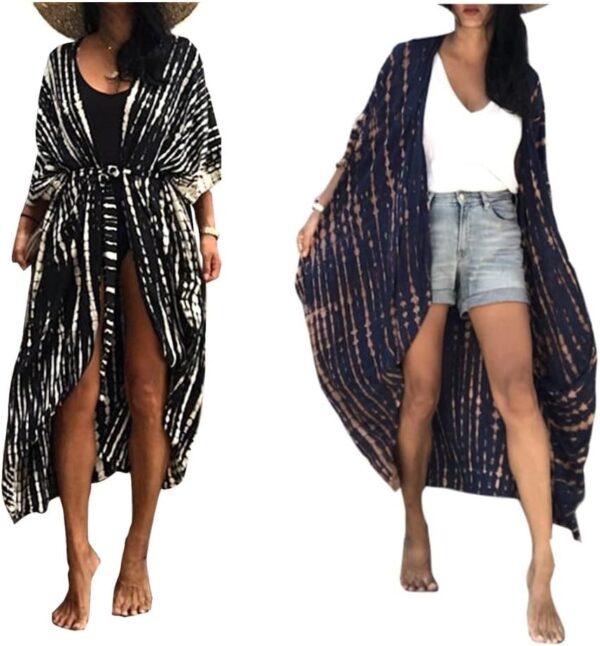 Copricostume Donna Caftano Vestito Lungo Mare Boho Chic-0