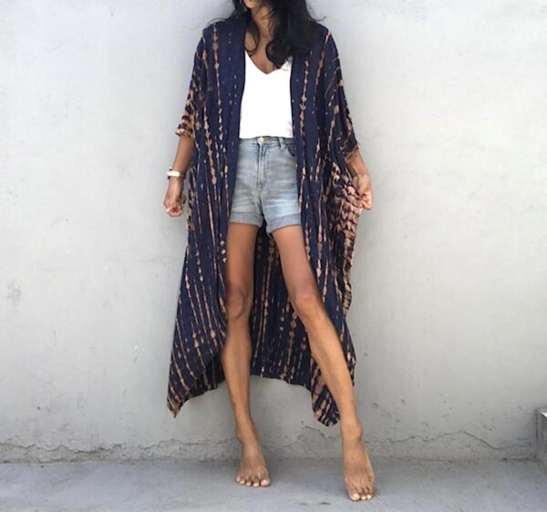 Copricostume Donna Caftano Vestito Lungo Mare Boho Chic-5