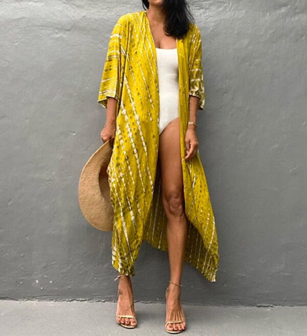 Copricostume Donna Caftano Vestito Mare Boho Chic Maxi Dress-6