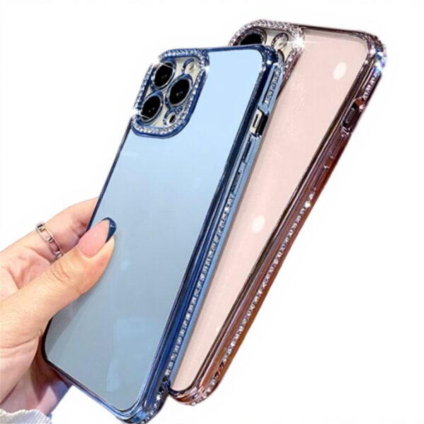 Custodia iPhone con brillantini ALLUPS silicone mare blu