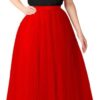 Gonna in rete donna maxi tulle vita alta floreale Generico-1