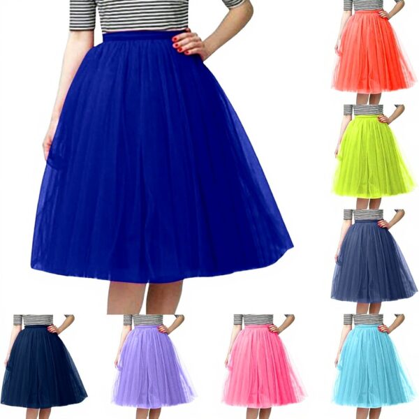 Generico Gonna Tulle Donna Vita Alta Elasticizzata Colori