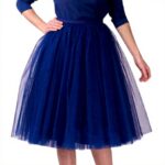 Generico Gonna in Tulle Donna Lunga Ginocchio Vita Alta