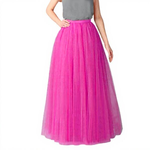 Generico Gonne Lunghe Donna Tulle Elastico A Pieghe