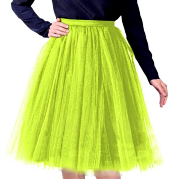 Gonna in Tulle Donna Lunga Ginocchio Elasticizzata Vita Alta