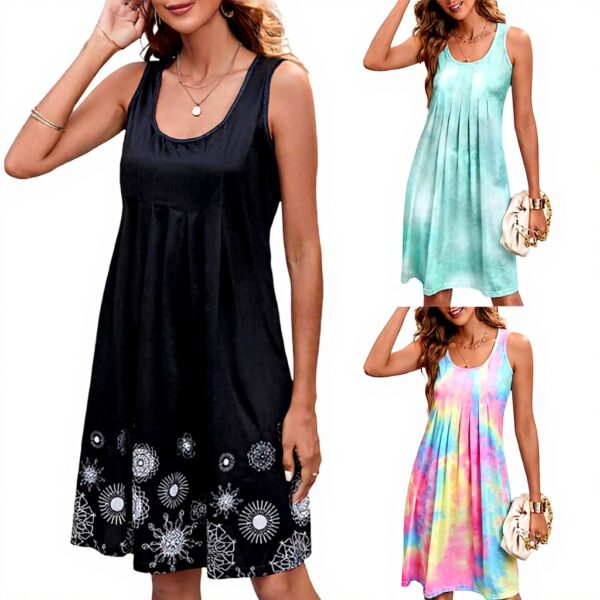 Vestito donna YCHUCH tie-dye spalline sottili viaggio estate