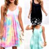 Vestito donna YCHUCH tie-dye spalline sottili viaggio estate