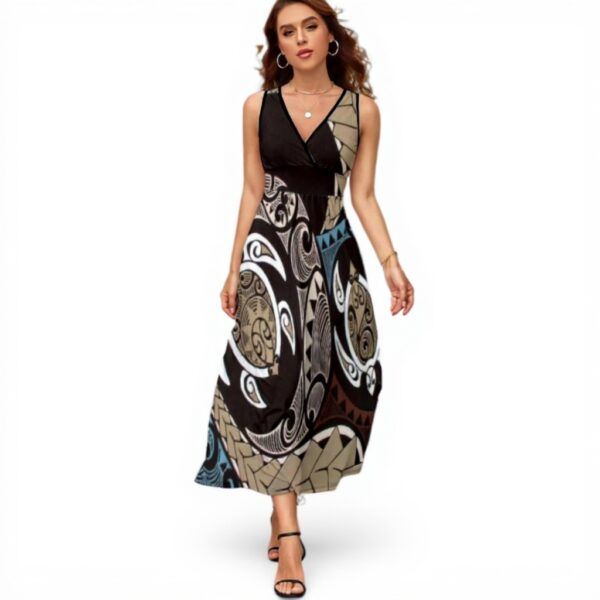 Vestito Donna Hawaiian Honu Poliestere Spandex Scollo V