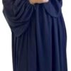 IMEKIS Abito musulmano donna Jilbab maniche sbuffo blu mare-2