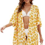 Kimono copricostume donna Wjsdsg ampio spacco laterale mare-0