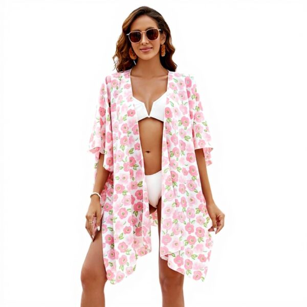 Kimono copricostume donna Wjsdsg ampio spacco laterale mare