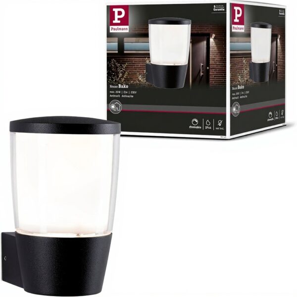 Lampada da parete esterni Paulmann Bako antracite resistente