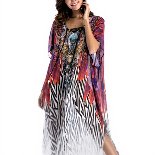 Copricostume Donna Vestito Lungo Trasparente Maxi Dress