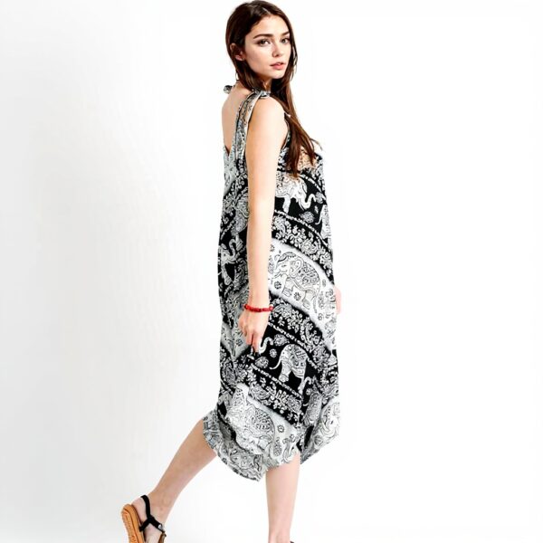 YOUR COZY Abito Donna Floreale Boho Senza Maniche Tasca