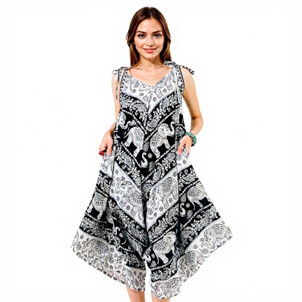 YOUR COZY Abito Donna Floreale Boho Senza Maniche Tasca