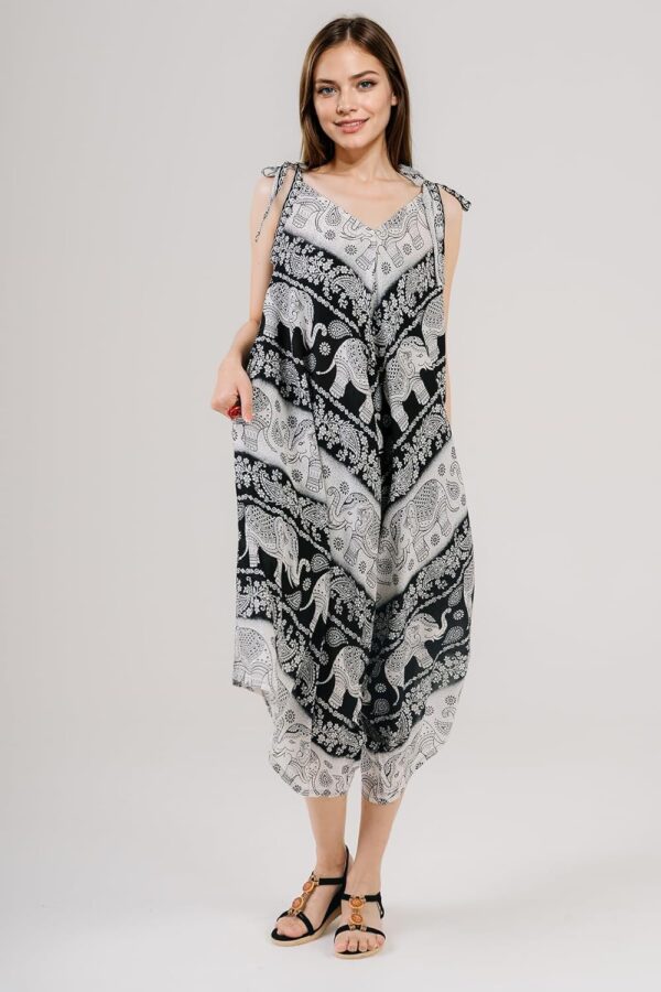 YOUR COZY Abito Donna Floreale Boho Senza Maniche Tasca-3